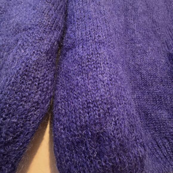 Vtg 80s 90s Pembroke Lane Mohair Blend Cardigan Sweater Womens MED Blue Preppy - Picture 10 of 10